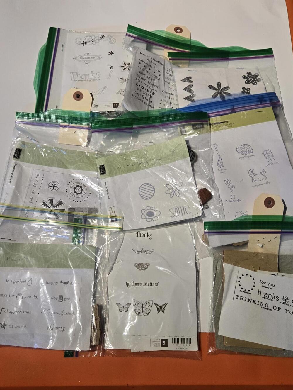Lot of 9 Stampin' Up! Clear Stamp Sets (no cases)